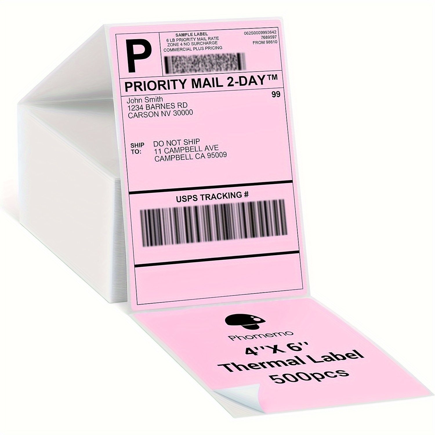 MUNBYN Pink Label Printer, Shipping Label Printer for Shipping Packages &  Small Business, 2.25x1.25 Direct Thermal Labels