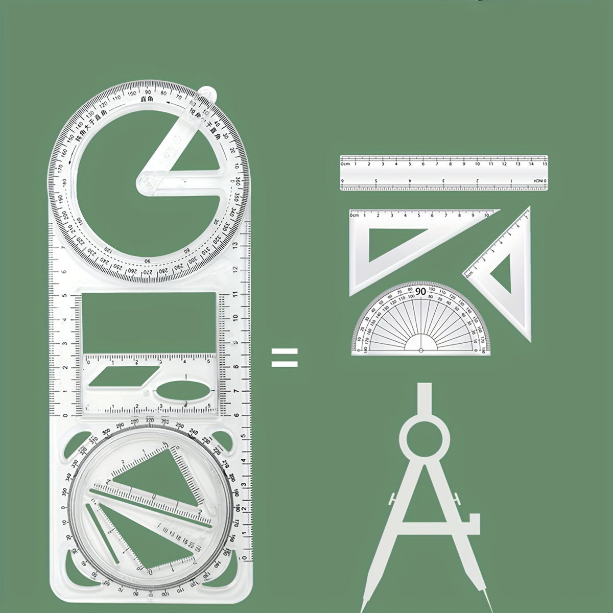 Geometry Drafting Set: Squares Rulers Compasses Protractors - Temu