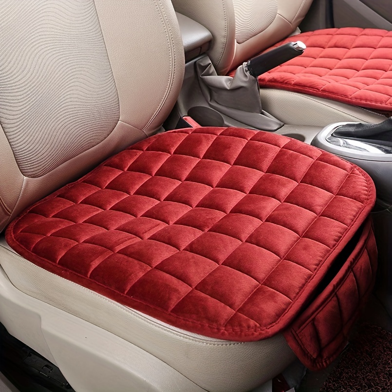 

1pc 160g Multiple Color Car Seat Cover With Soft Fabric And Plaid Design, Comfort Memory Foam Back Seat Cushion, Seat Pad