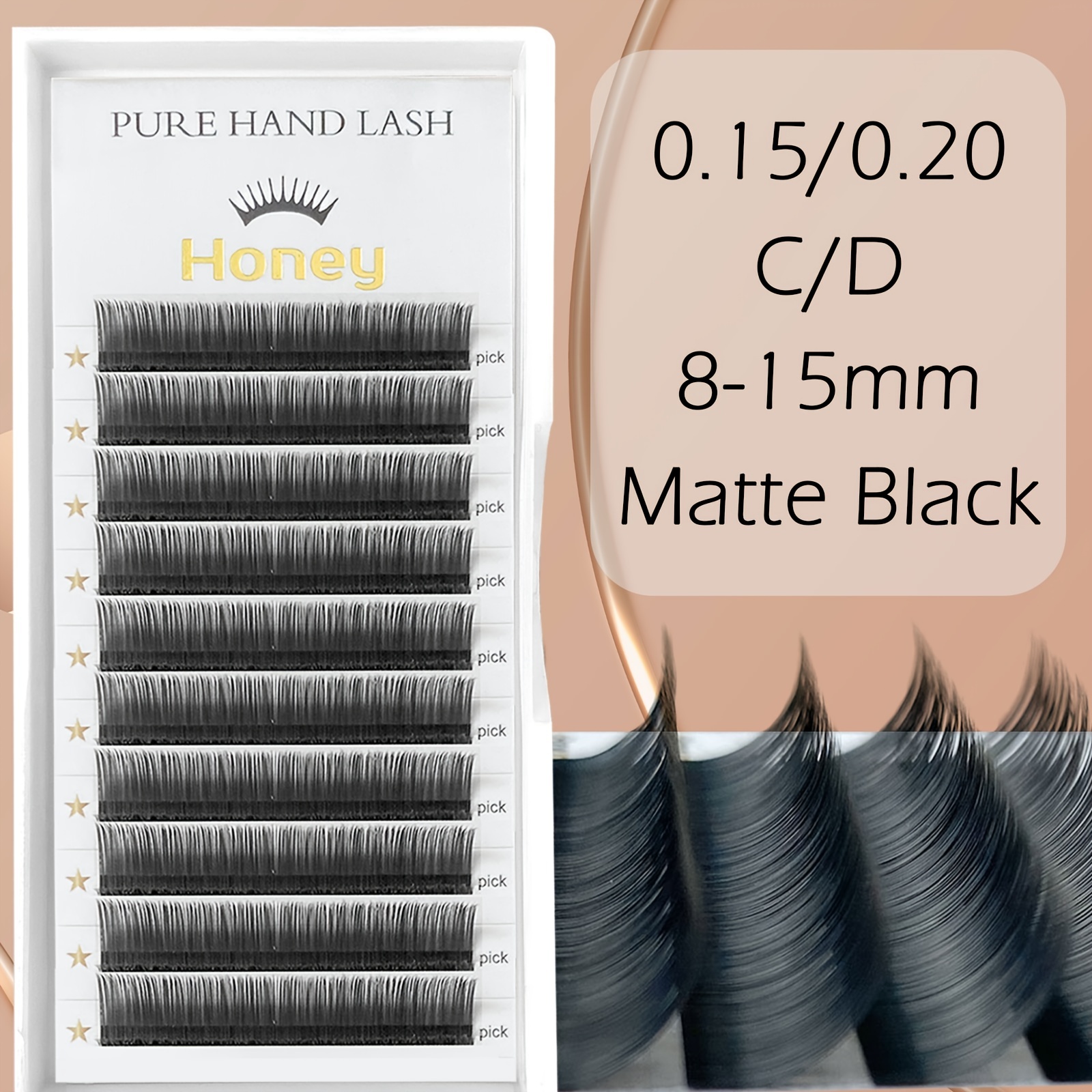 Natural Matte PBT Eyelash Extensions Soft Split Tips for Individual Lashes