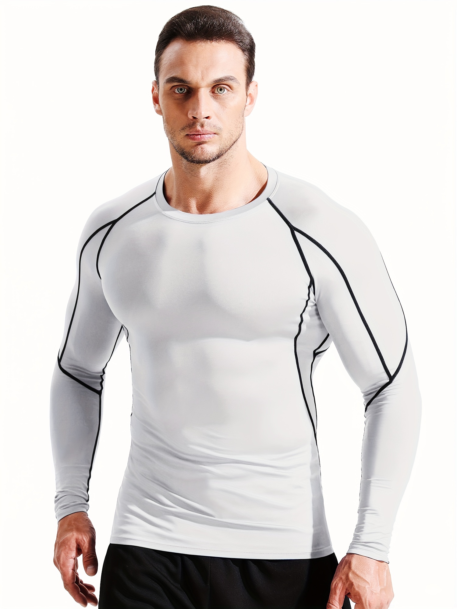 Men Long Sleeve t-Shirt Quick Drying Compression Gym t Shirt Man
