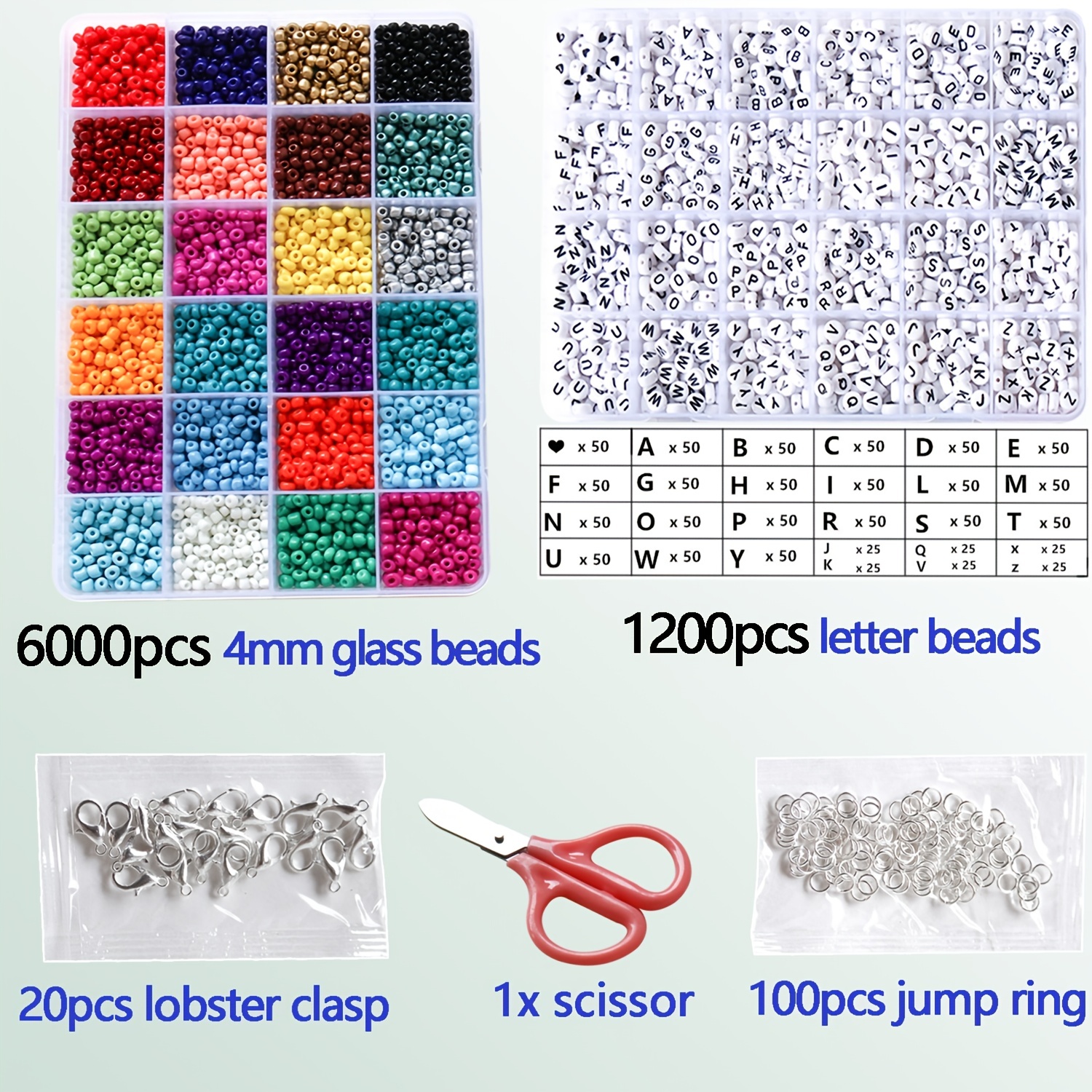 Beads Kit Glass Seed Small Pony Craft Beads Letter Alphabet - Temu