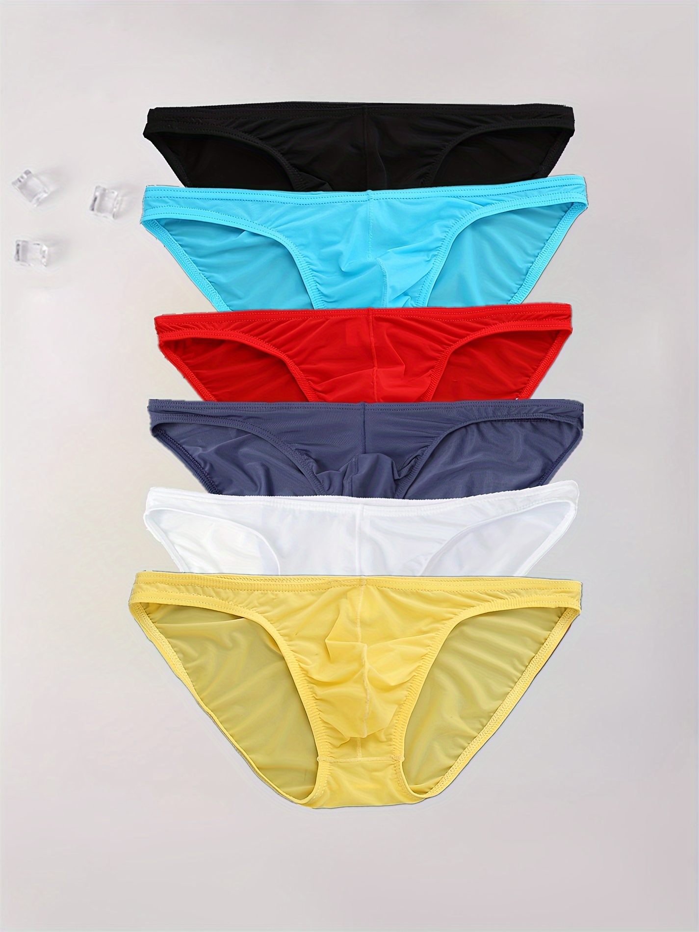 6-Pack Breathable Cotton Bikini Briefs | Low Rise Solid Color Underwear for  Men
