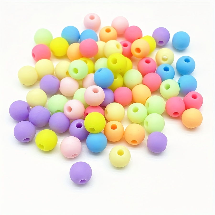 50pcs/lot 8mm Velvet Acrylic Beads Loose Spacer Round Beads for