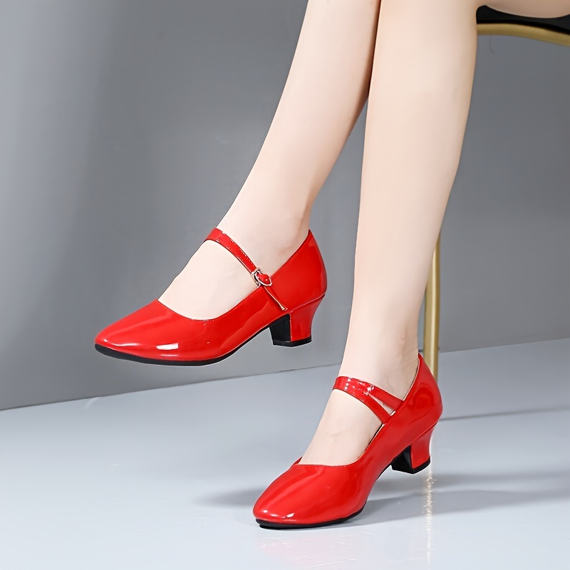 Zapatos de danza moderna, Zapatos latinos rojos para mujer