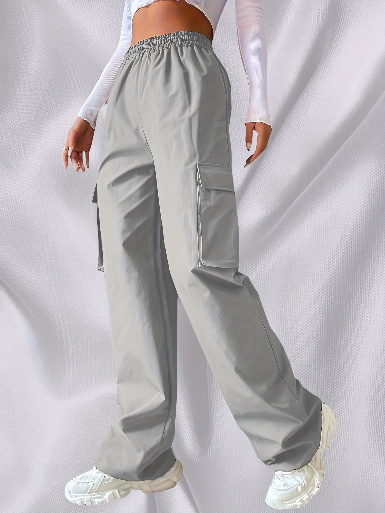 Womens Baggy Sweatpants Gray Joggers for Women Relaxed Fit pockets