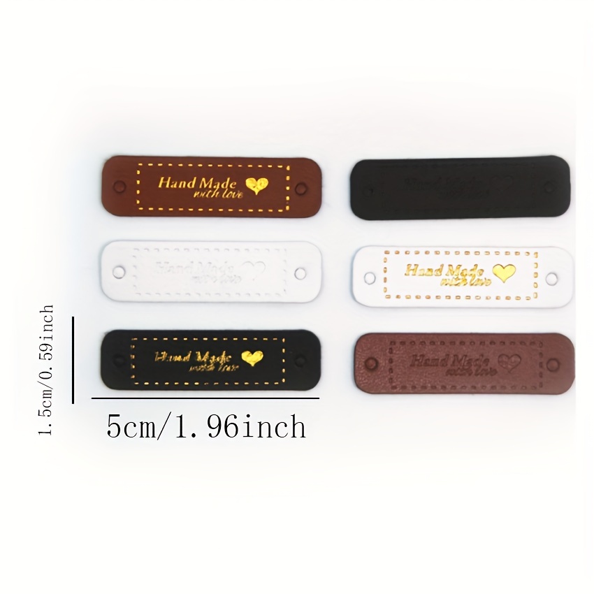 Handmade Pu Leather Tags Handmade With Love Pu Labels Faux - Temu