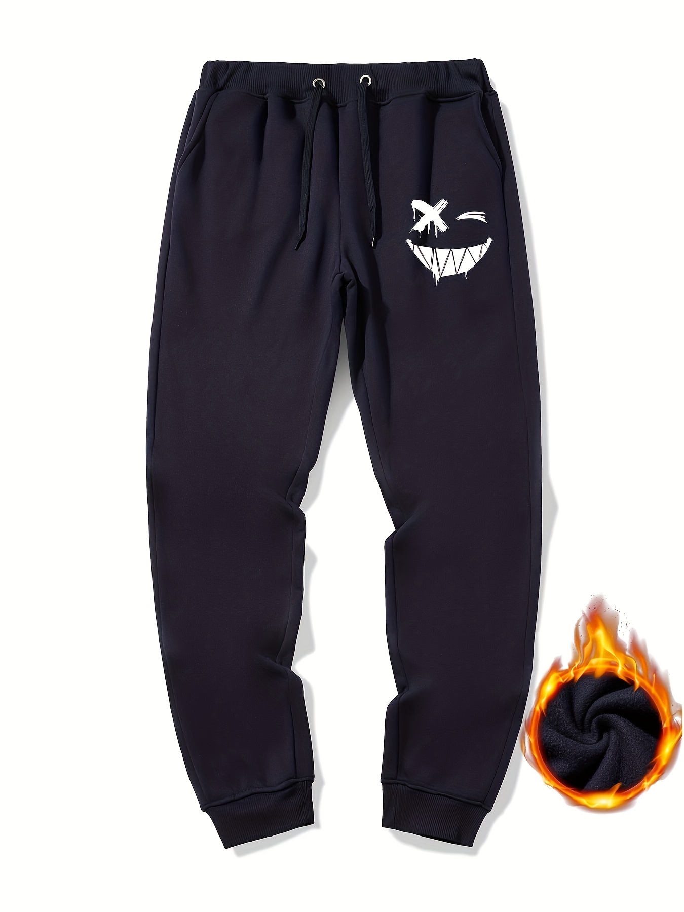 Grinning Face Pattern Casual Sweatpants For Men