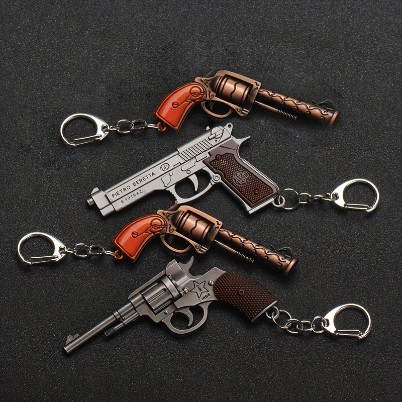 Toy Gun Keychain Alloy Toy Pendant Car Key Chain Car Key - Temu