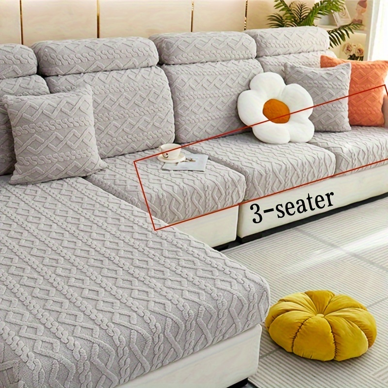 Funda universal para sofá de 1 plaza, 51 pulgadas de ancho x 71 pulgadas de  largo, funda universal con hojas y borlas, funda de sofá de chenilla
