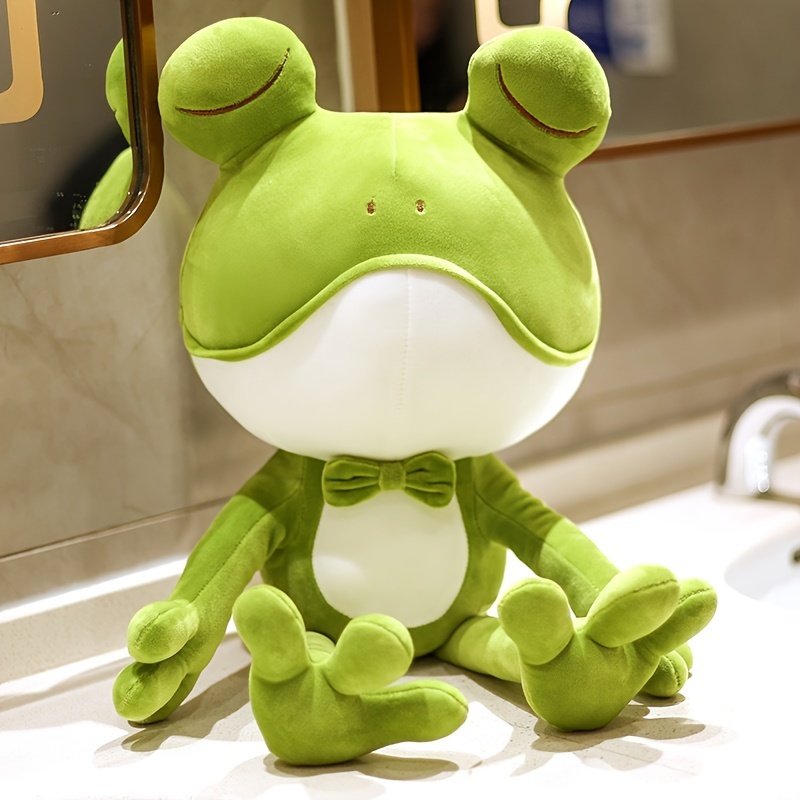 Cute Frog Doll Pillow Cape Soft Frog Plush Toy Doll Pillow For Birthday  Gift Halloween Gift