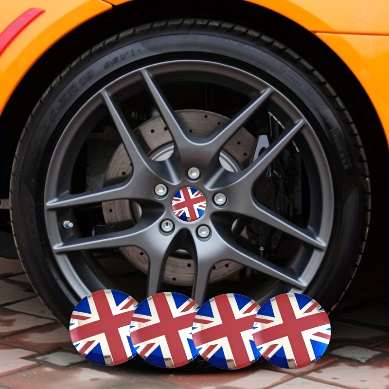 

4pcs Automobile Cool Sticker Modified Wheel Cover Sticker, Wheel Wheel Cover Sticker, Logo British Flag Sticker