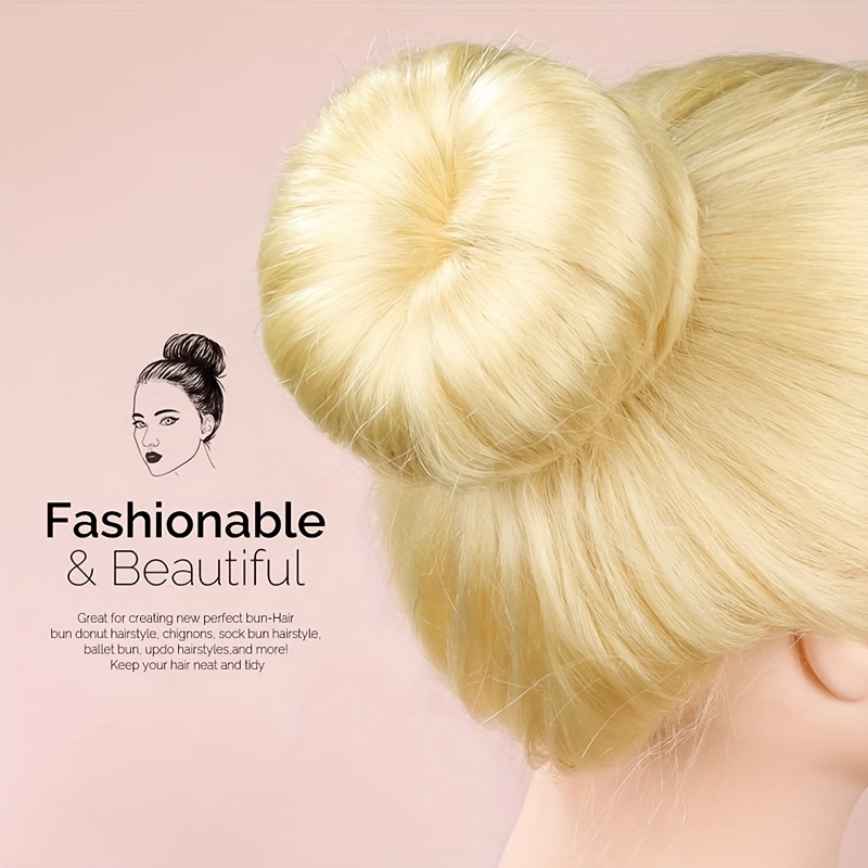 4pcs Hair Bun Shaper Set Donut Bun Maker Blonde 10pcs Bobby Pins