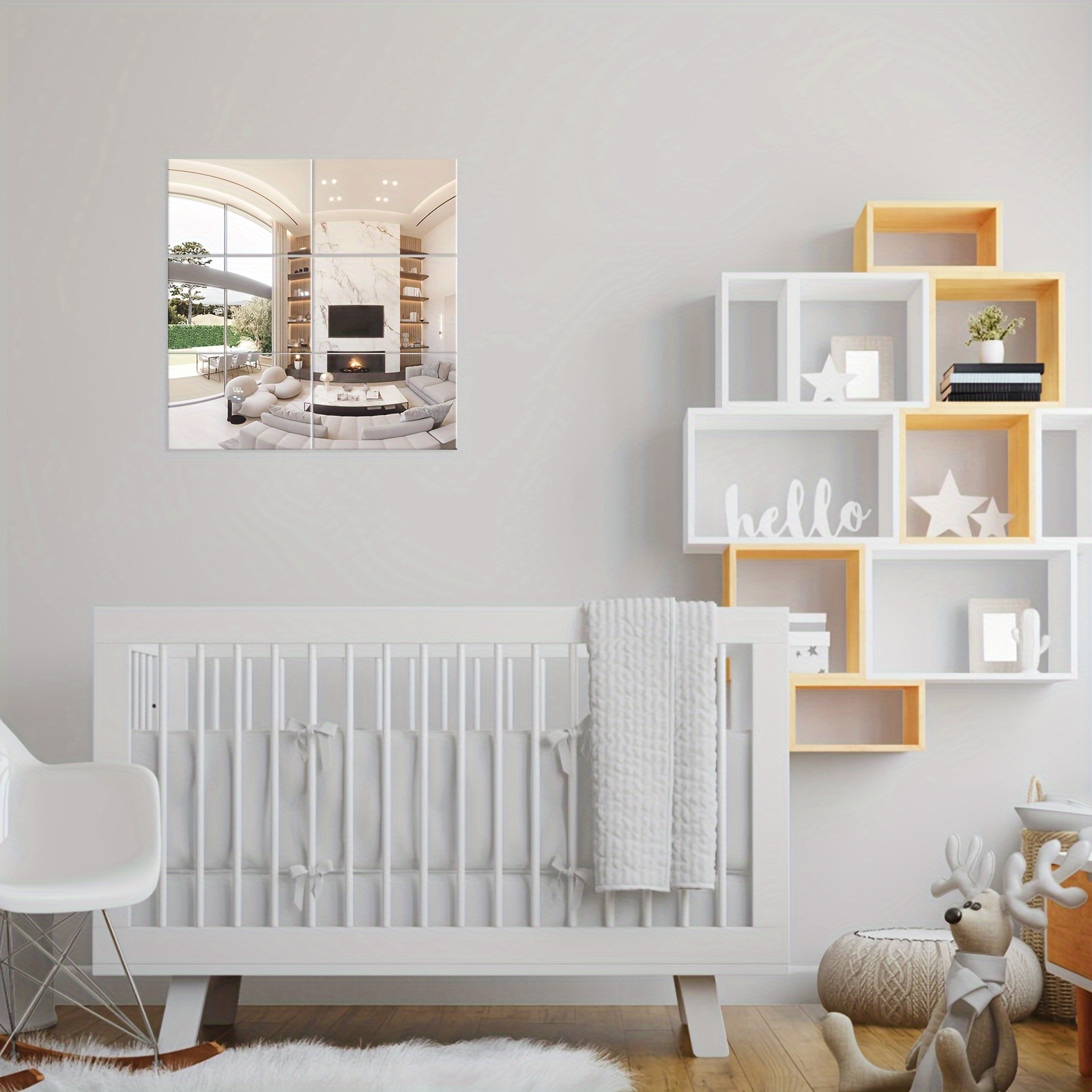 Square Shaped Mirror Wall Sticker Modern Pmma Wall Mirror - Temu