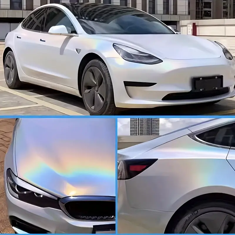 Colorful Laser White Car Sticker Car Color Changing Film - Temu