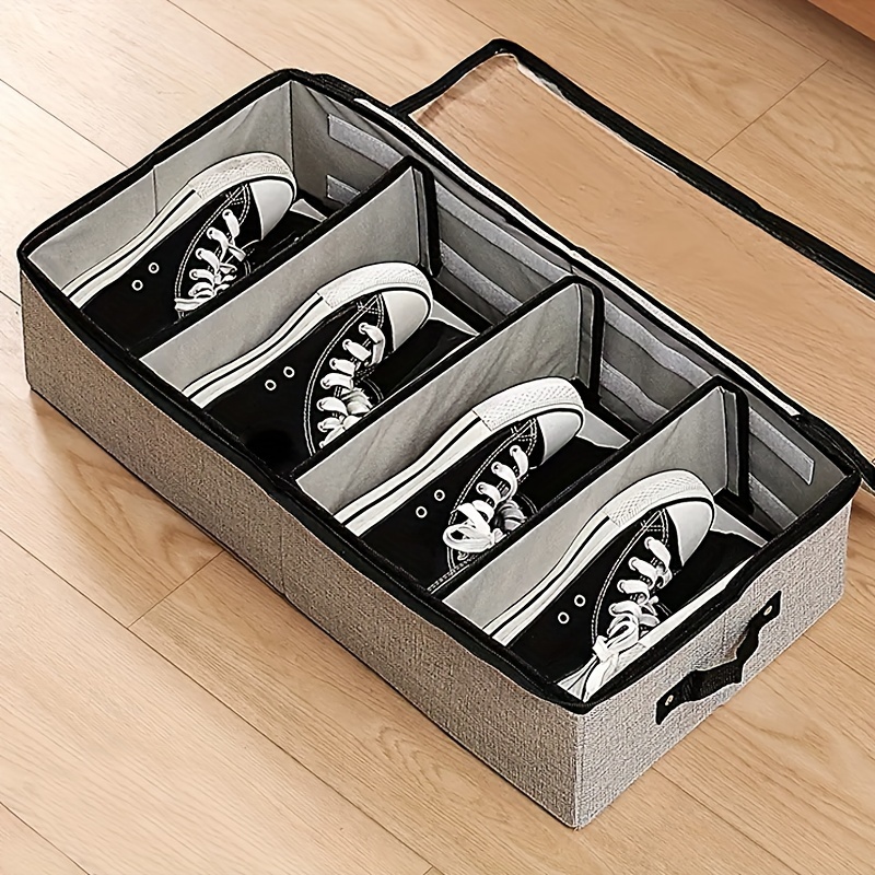 Caja de almacenamiento para zapatos debajo de la cama, multifuncional,  cajas organizadoras de zapatos debajo de la cama de gran capacidad, con  asas