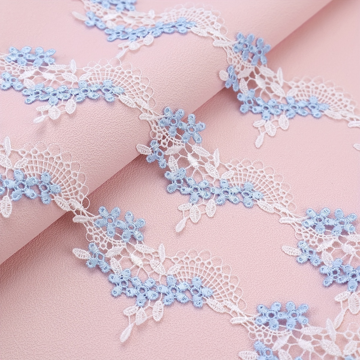 Lace Ribbon Sewing Lace Trim, White Flower Lace Ribbon Trim, Embroidery  Applique Fabric Crafts for Home Wedding Decoration 7 Yards