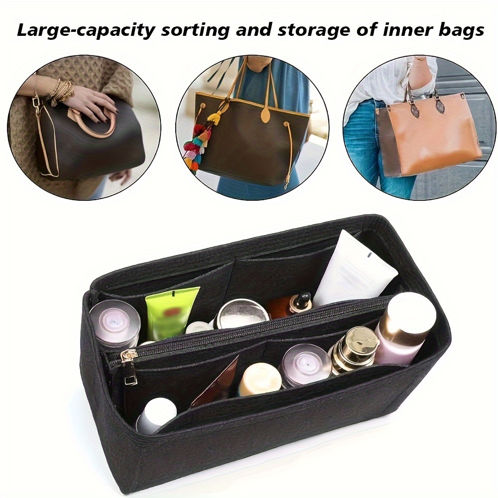 Felt Insert Bag Fits For Speedy Handbag, Liner Bag Felt Cloth Makeup Bag,  Portable Travel Insert Purse Organizer - Temu