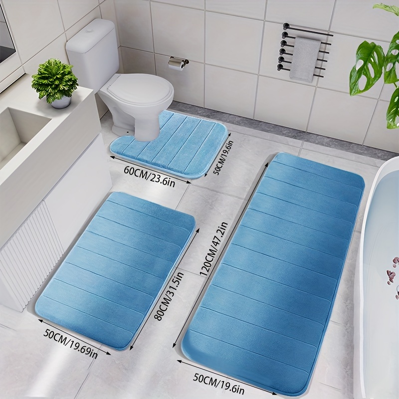 Memory Foam Bath Mat Water Absorption Non slip Bathroom Rug