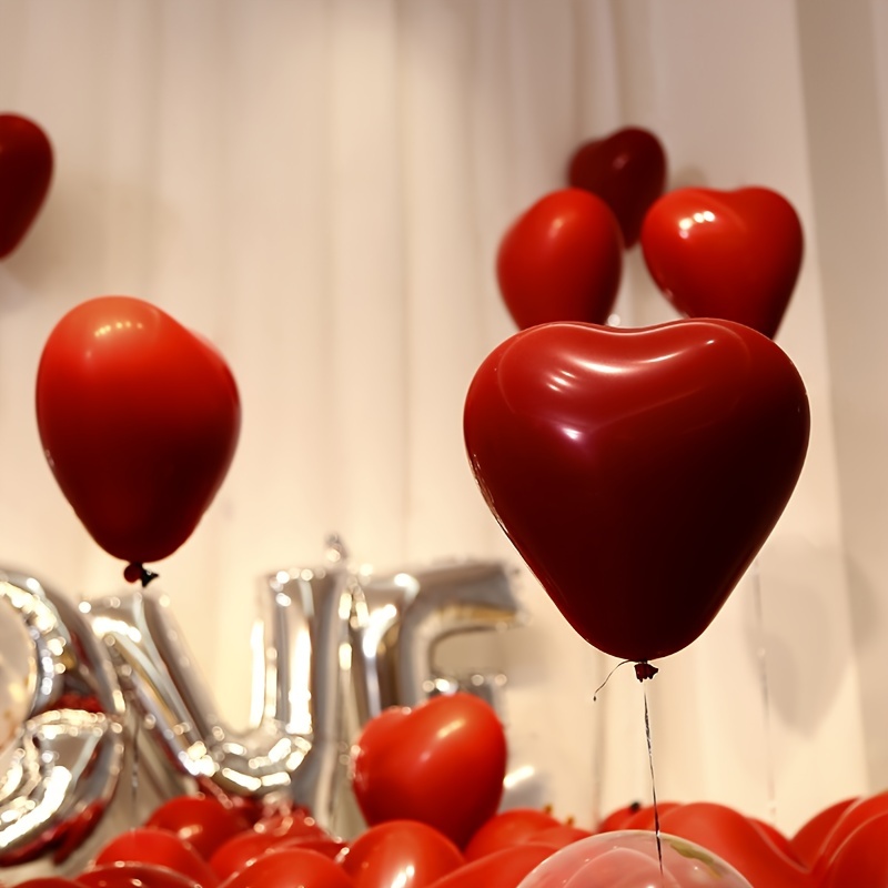 Red Heart shaped Balloons With Pomegranate Design Expressing - Temu