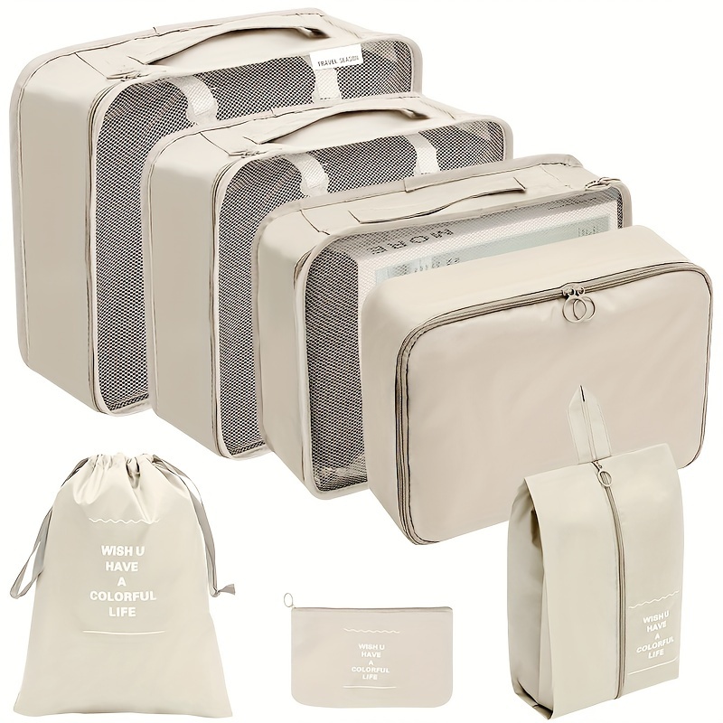 6pcs Luggage Travel Organizer Fabric Collection Bag Clothes Arrangement -  Home & Kitchen - Temu