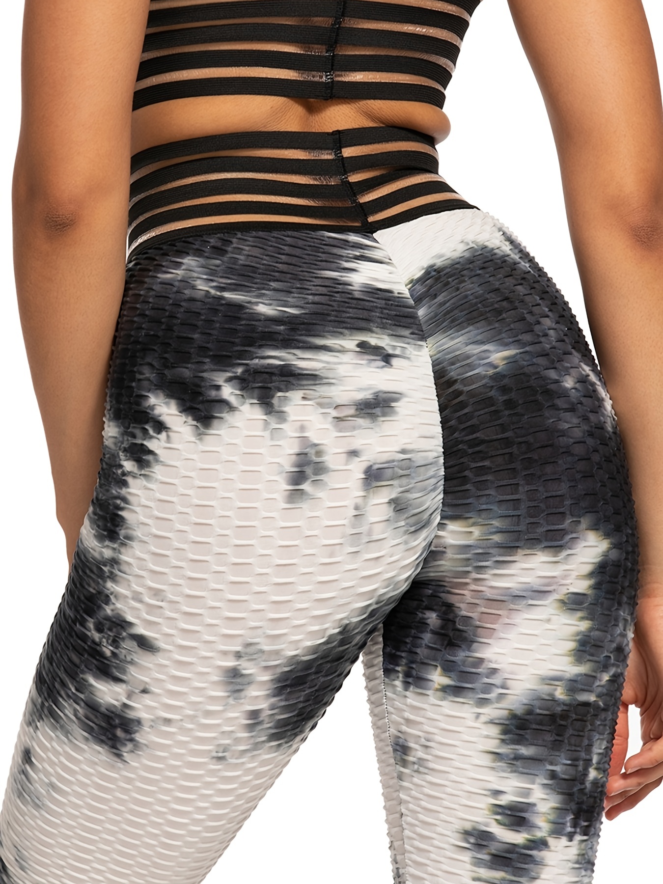 High Waist Yoga Pants Women Honeycomb Design Stretchy - Temu