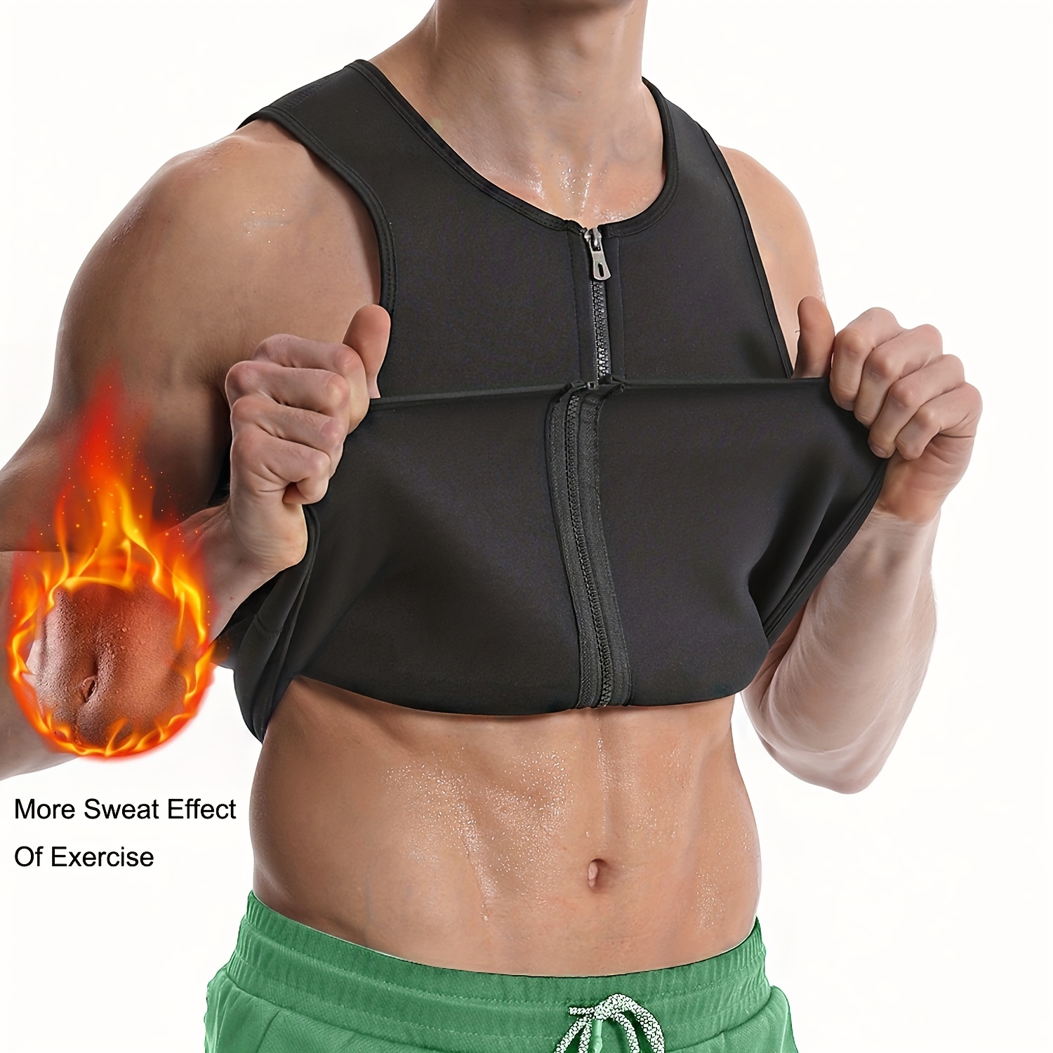 Sauna Suit For Men Sweat Sauna Jacket Zipper Gym Workout Sweat