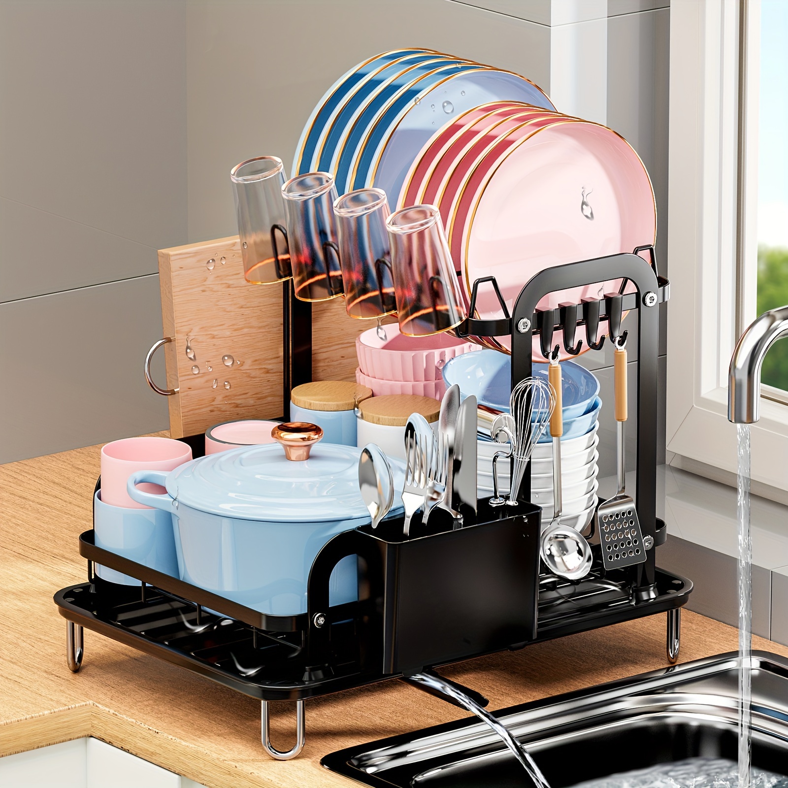 Large Dish Drying Rack Dish Racks For Kitchen Counter Dish - Temu