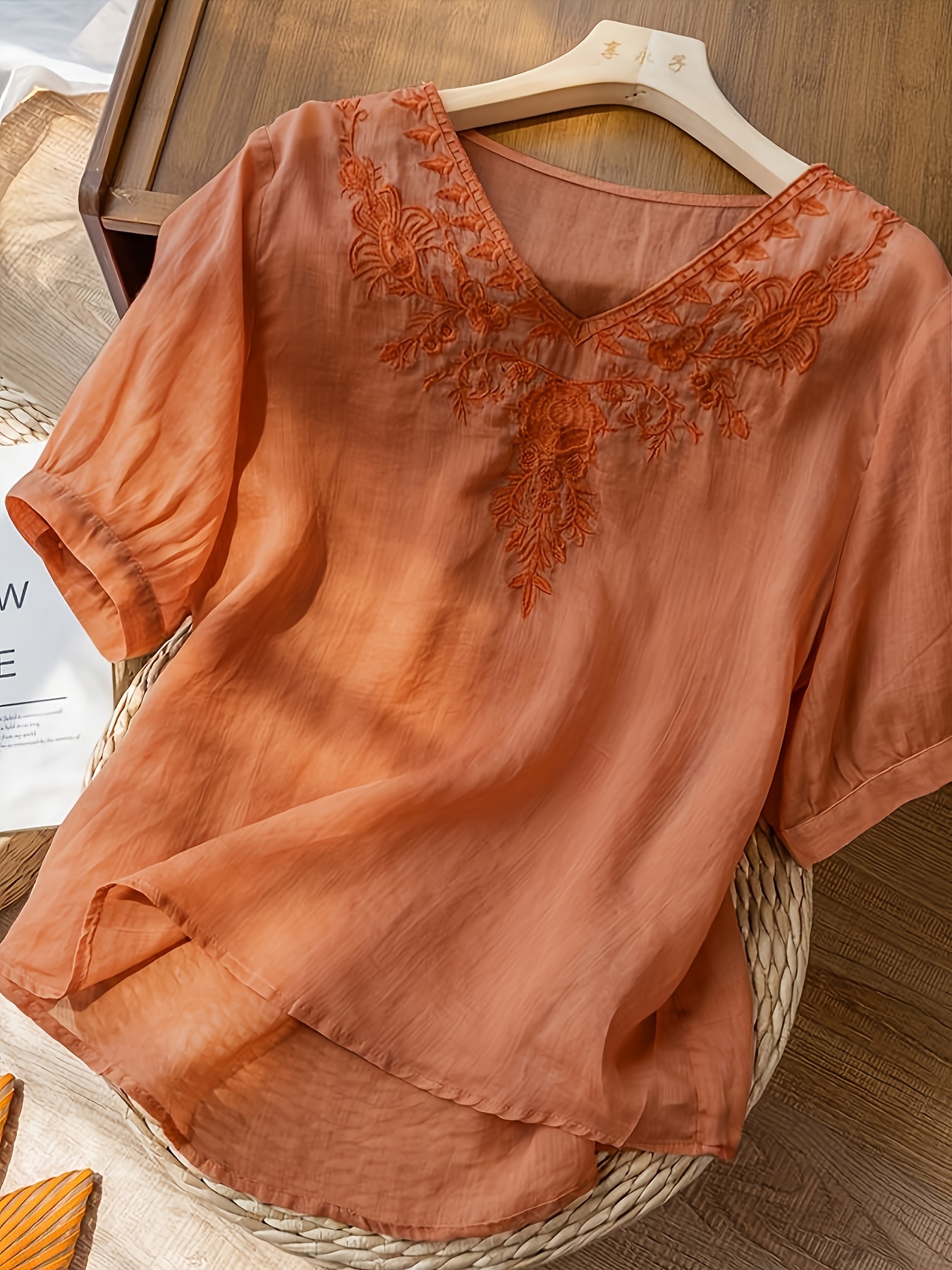 Summer Ladies Casual Loose Blouse Womens Tops Retro Lace Cotton Linen T- Shirts