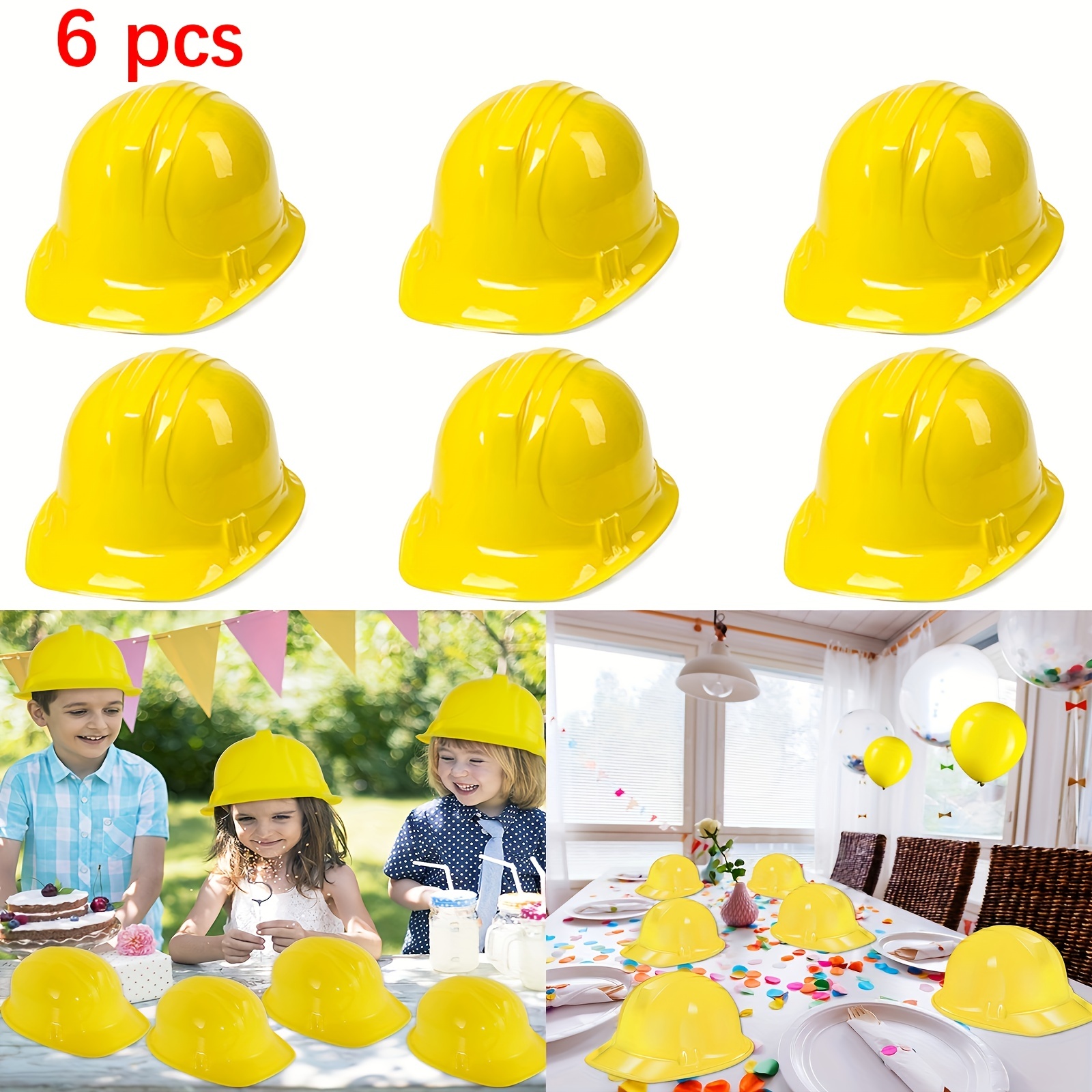  Adorox 12 piezas de casco de plástico suave de construcción  amarilla, disfraz de fiesta de cumpleaños, para niños, gorra dura para  Halloween (12 sombreros amarillos) : Juguetes y Juegos