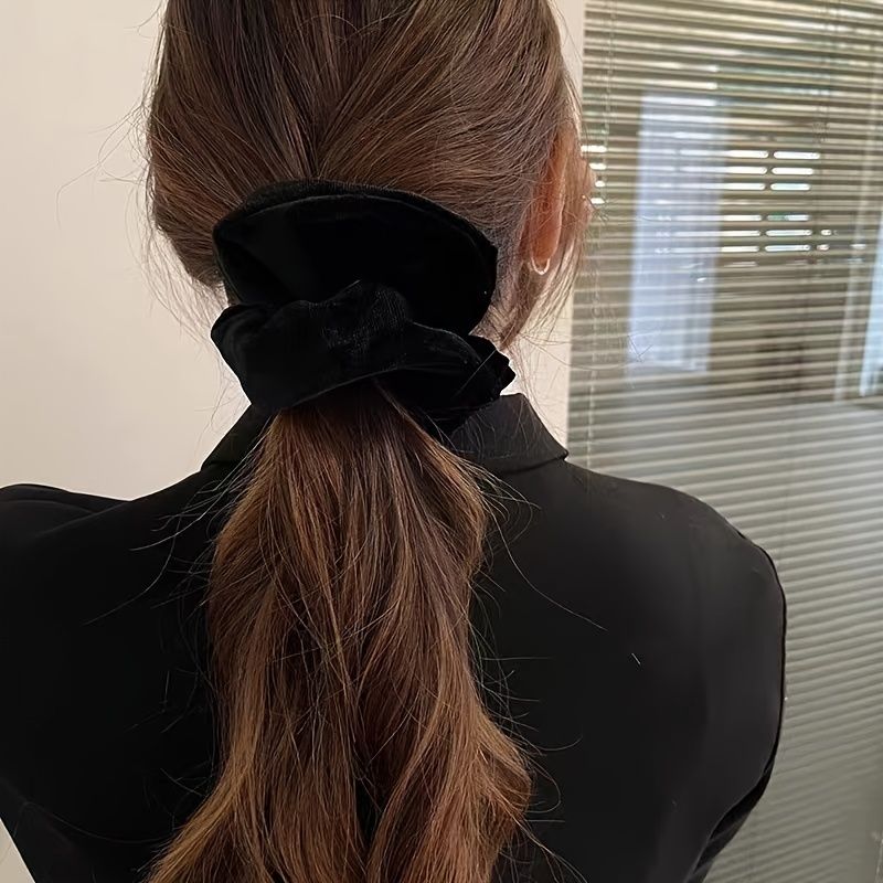 Soft Velvet Hair Scrunchies Plush Elastic Hair Band Women Girls Ponytail  Holder Casual Rubber Band Hair Ties Hair Accessories Gifts 1pc |  High-quality & Affordable | Temu