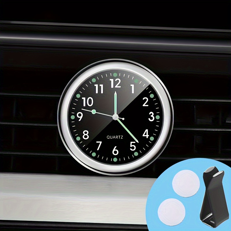 Car Clock, Mini Analog Car Clock Quartz Clock, Stick on Car Dashboard  Clock, Mini Tiny Small Luminous Car Vent Clocks Watch Fit for Dashboard/  Boat/