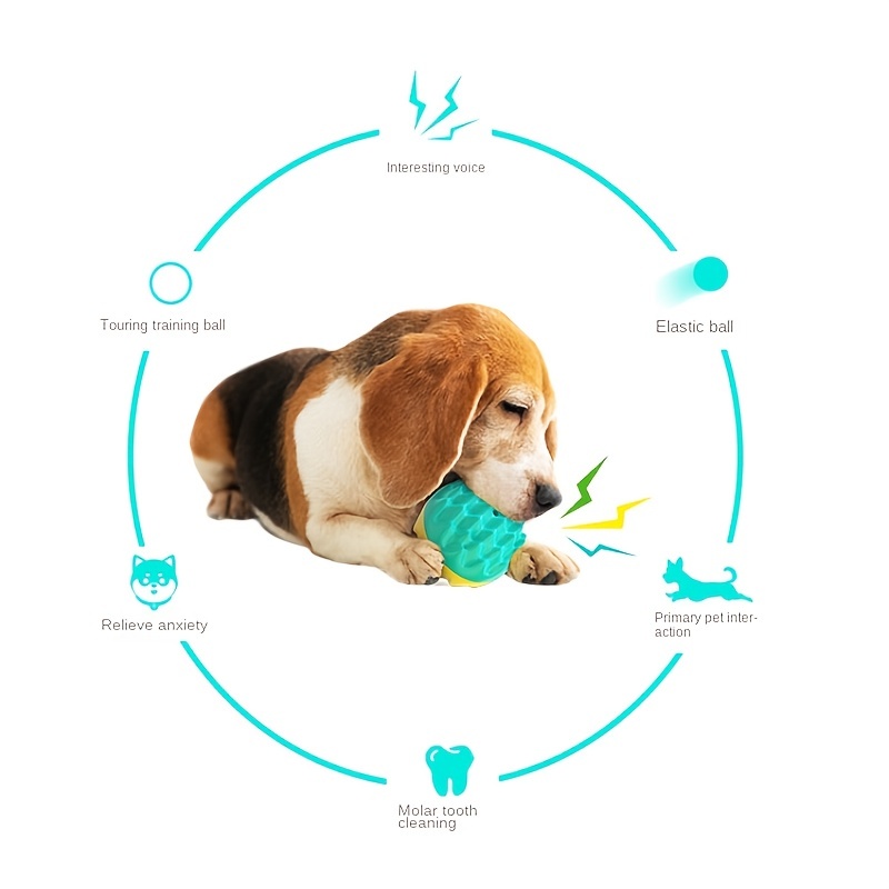 Interactive Dog Toys Ball, Squeaky Dog Toys Ball Durable Wag Chewing Ball  For Training Teeth Cleaning Herding Balls Indoor Outdoor Safe Dog Gifts