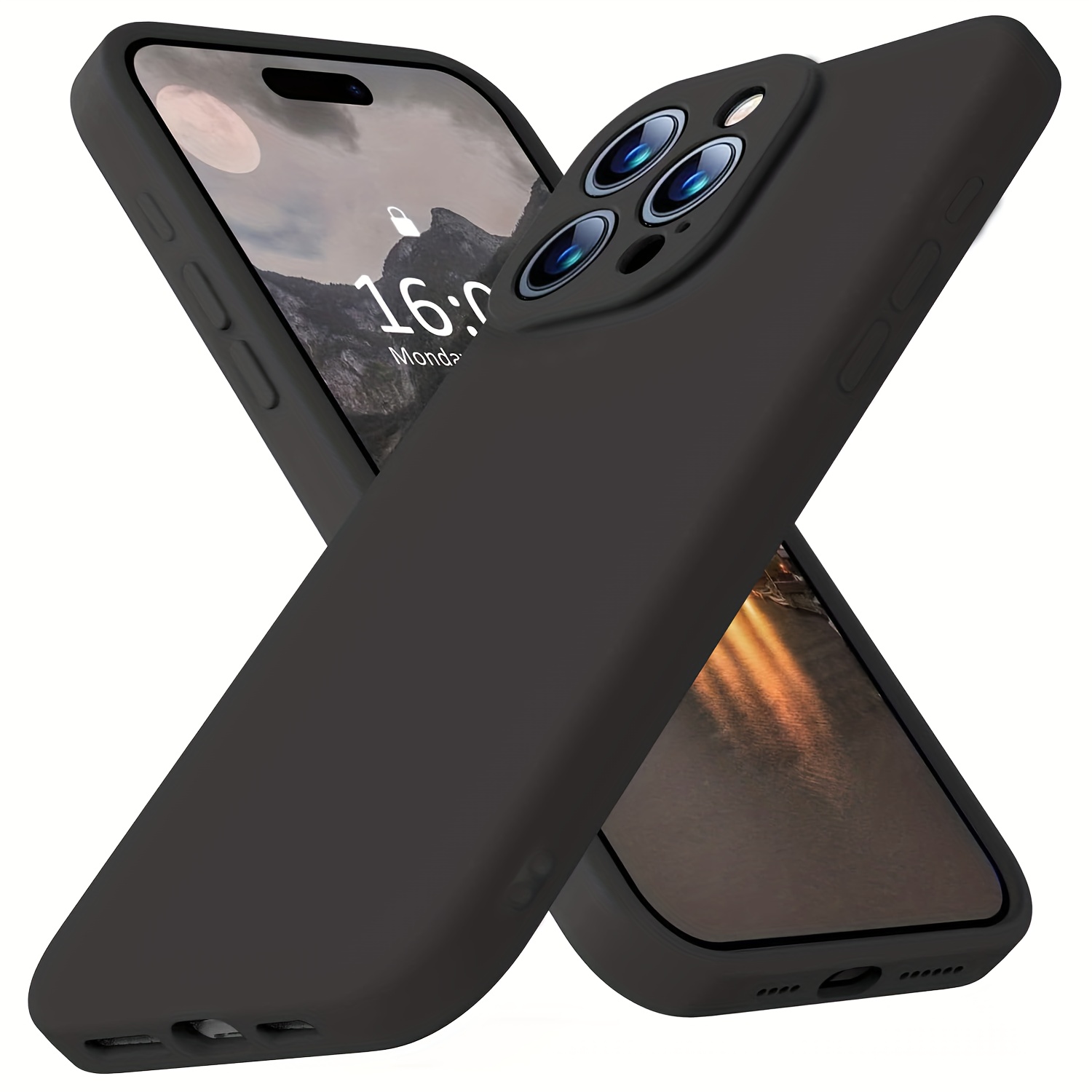 Fundas Celular Silicona Negra Líquido Iphone 15 Pro Max/15 - Temu