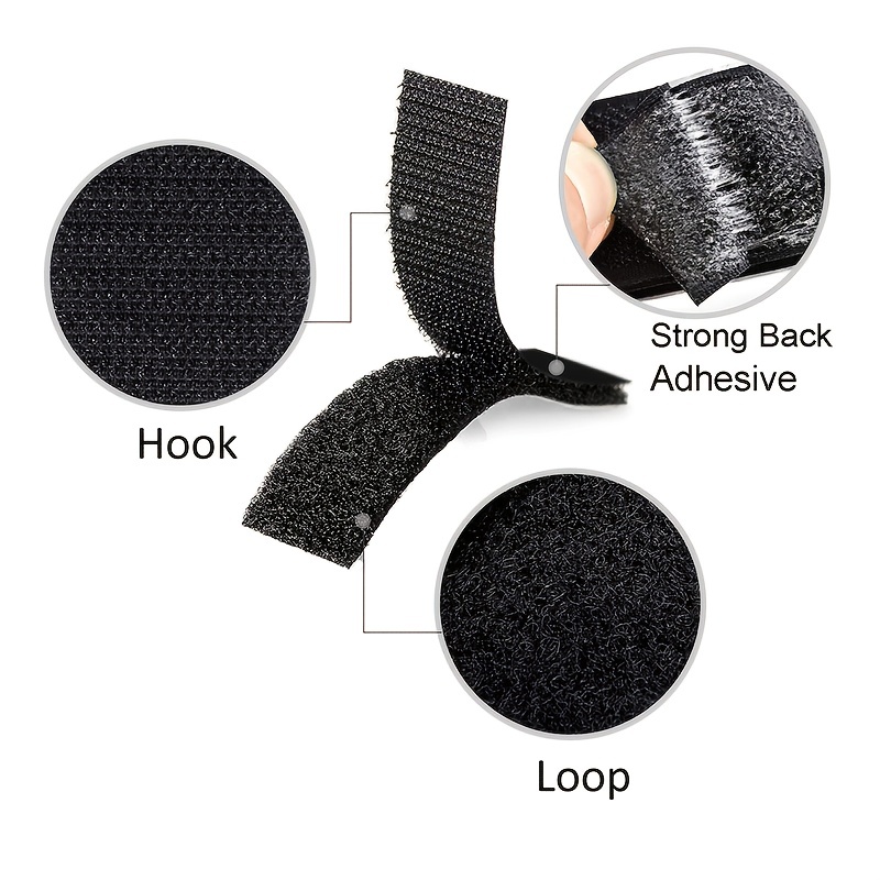 Self Adhesive Hook And Loop Strips Sticky Back Tape Fastener - Temu