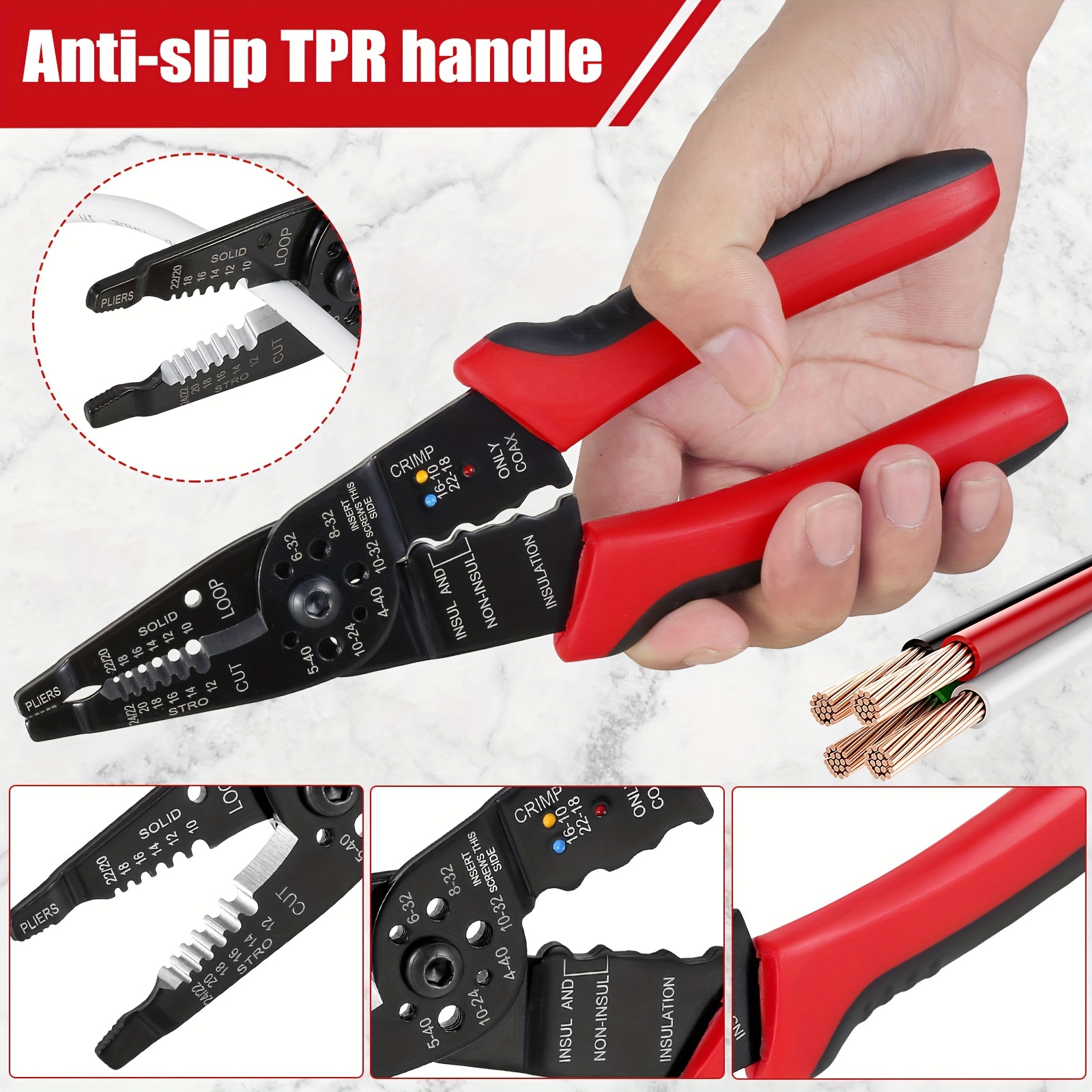 Wire Stripper, Portable Wire Cutter Stripping Tool, Multipurpose Wire  Stripping Tool, Handheld Cable Stripper Crimper Wiring, Electrical Wire  Cutting