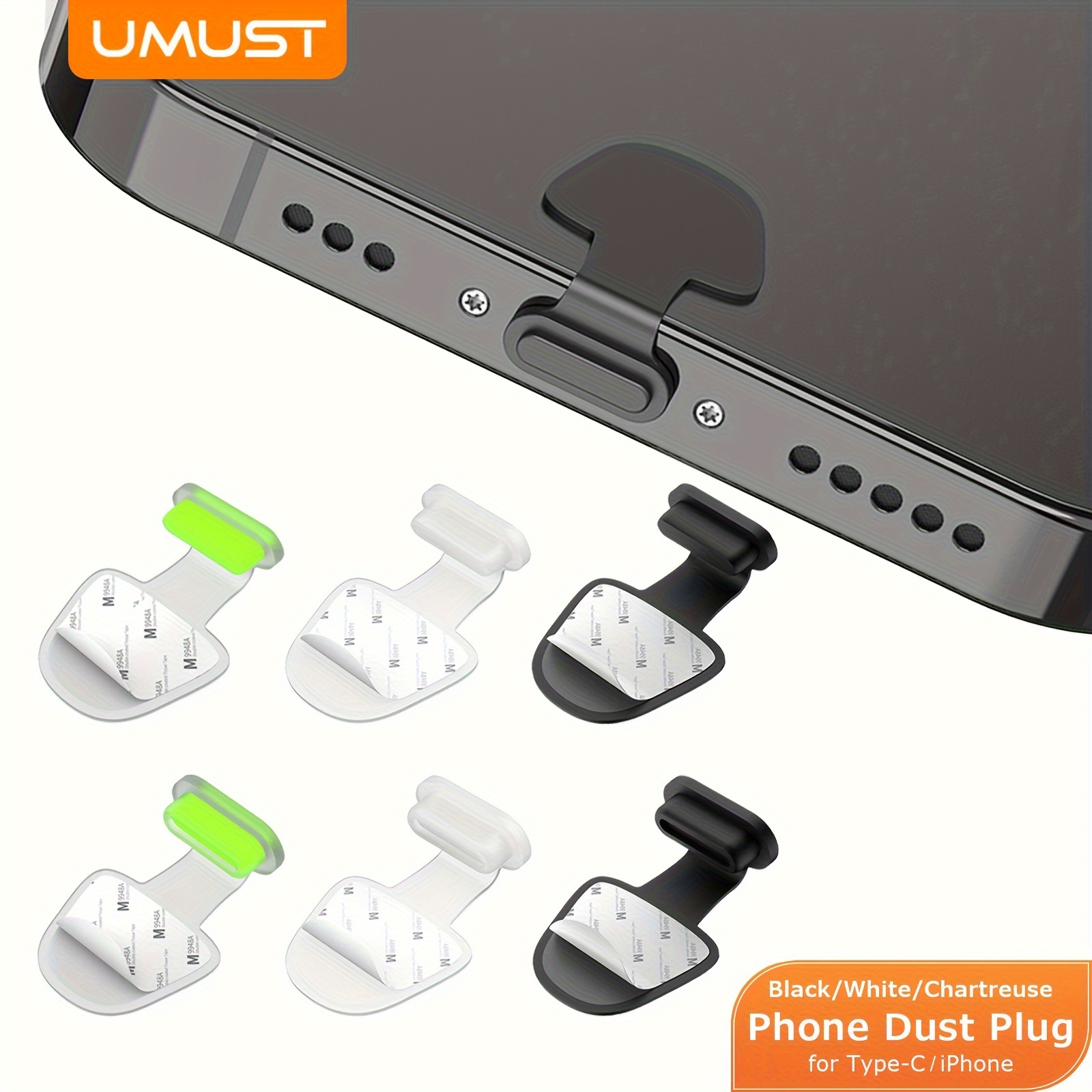 PortPlugs USB C Anti Dust Plugs (10 Pairs) w/Headphone Jack Protector Cover  - Compatible w/Samsung Galaxy, Type C Android Ports, MacBook & More