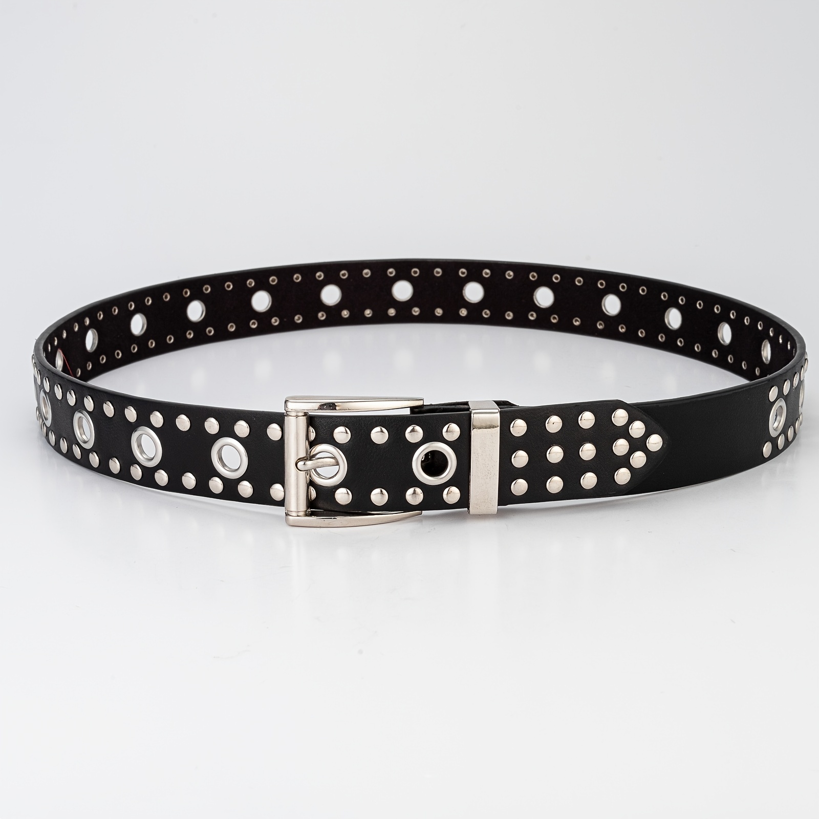 Luxury Square Bead Rivet Belt Metal Pyramid Straps MenandWomen's