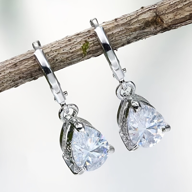Multicolor Teardrop Zircon Drop Dangle Earrings