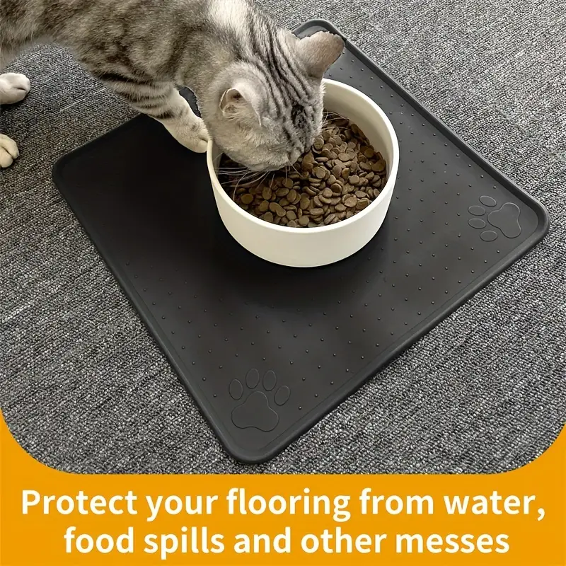 Square Pet Placemat Waterproof Non-slip Dog Bowl Mat Anti