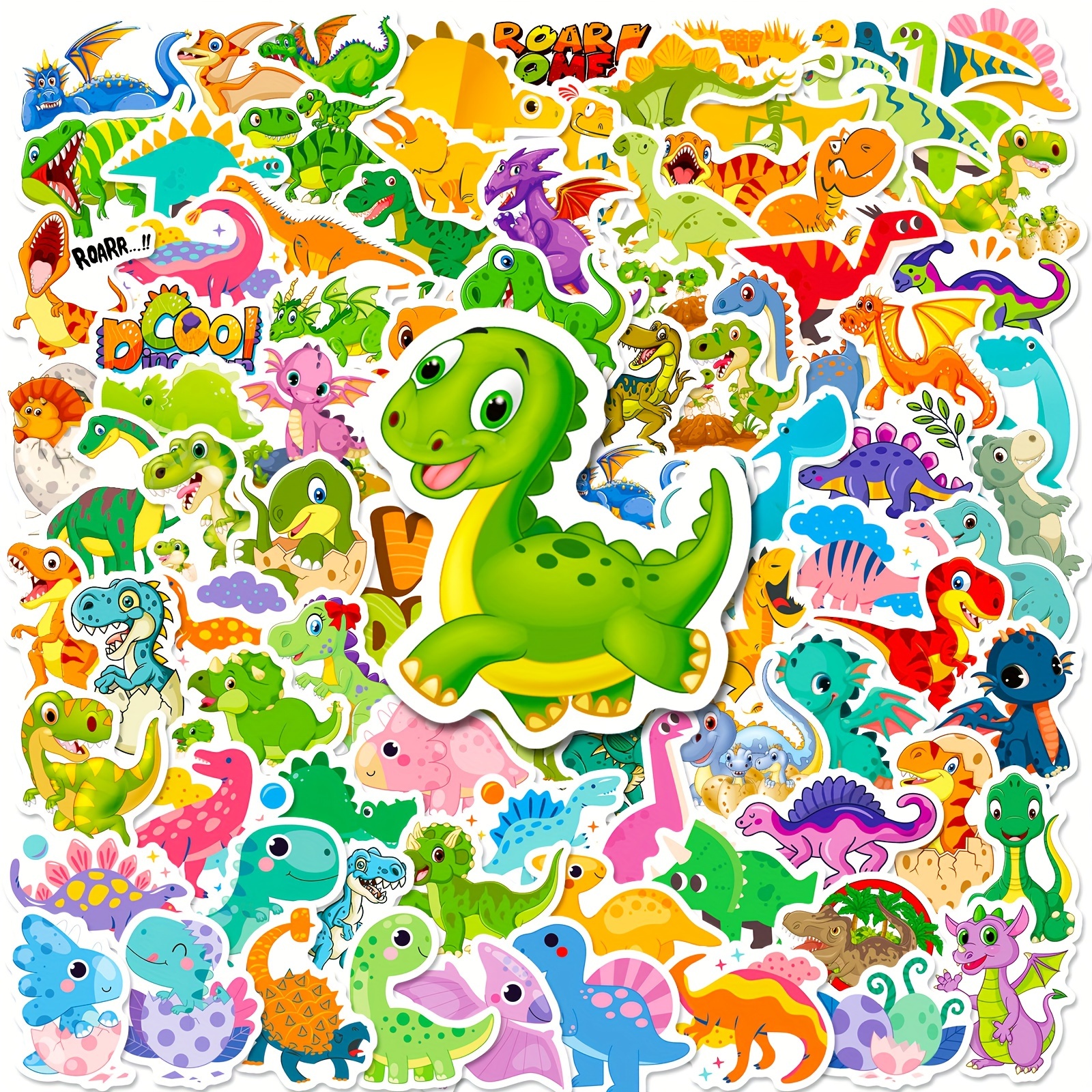  100pcs Stickers for Boys&Girls Kids Cute Dinosaur