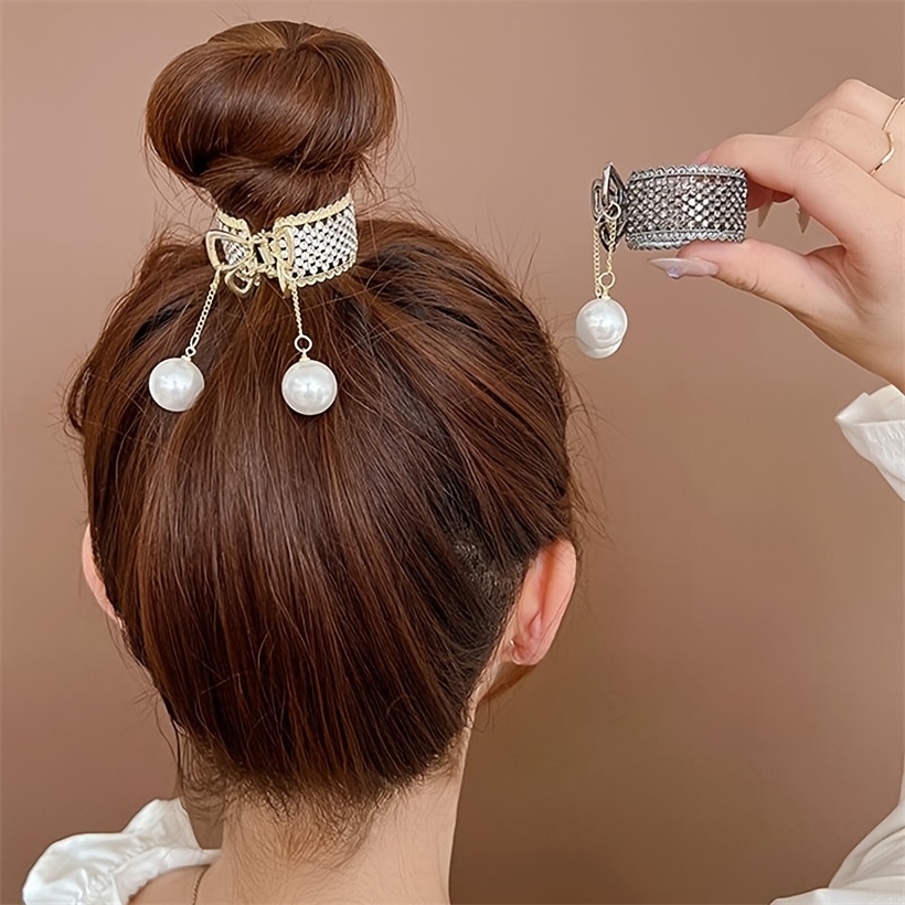 Crown Hairpin Butterfly Faux Pearl Hair Clip Alloy - Temu