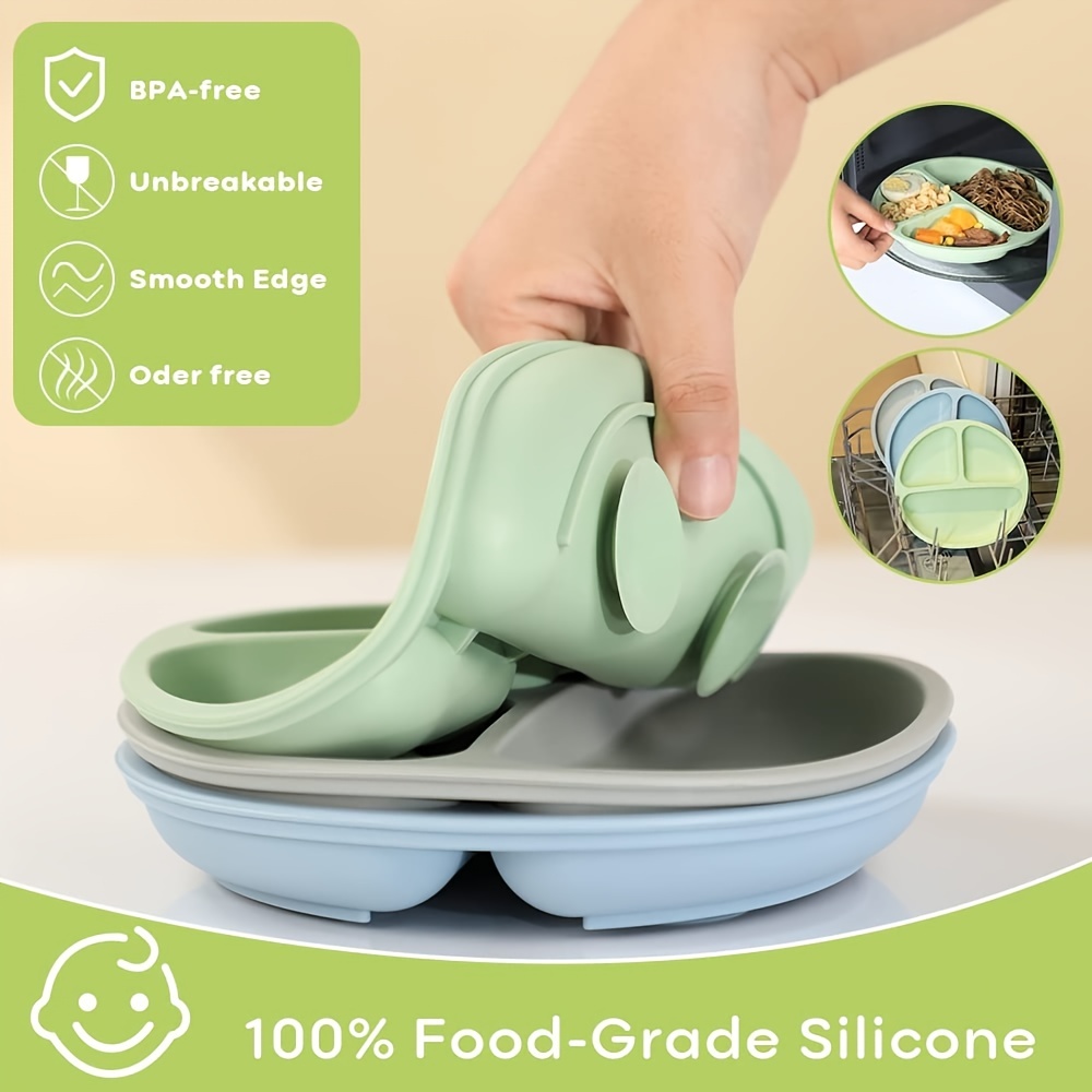 Spill Proof Silicone Suction Bowls for Babies, Strong & Safe Mealtime