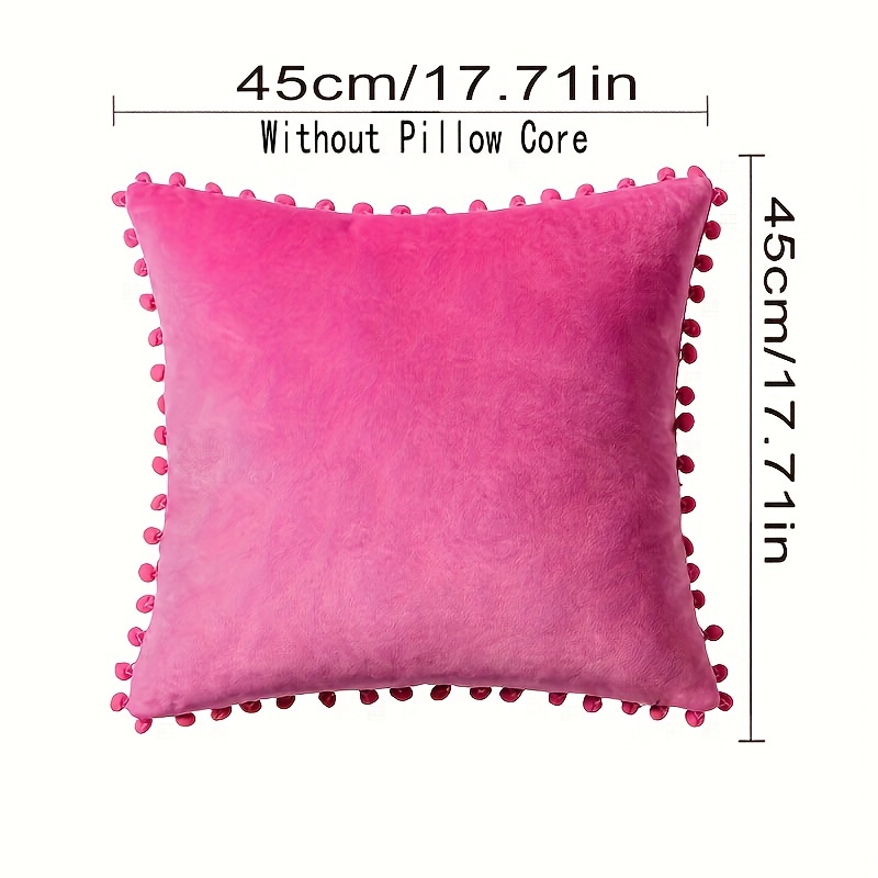 Velvet Throw Pillow With Inserts, Soft Solid Decorative Throw