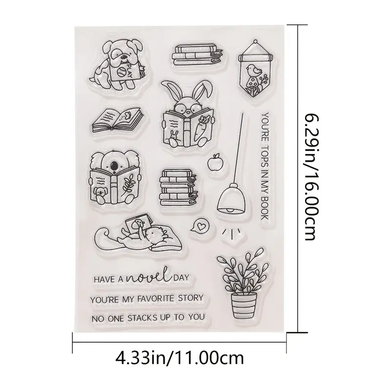 Animal And Books Clear Stamps For Card Making Transparent - Temu