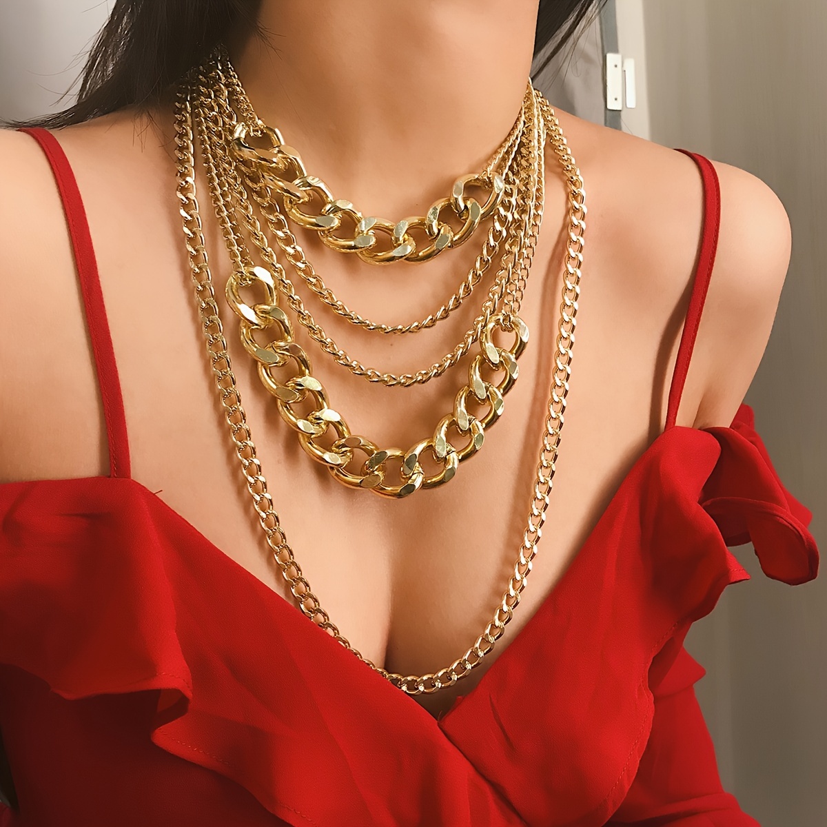 Exaggerated Tassel Punk Chain Necklace