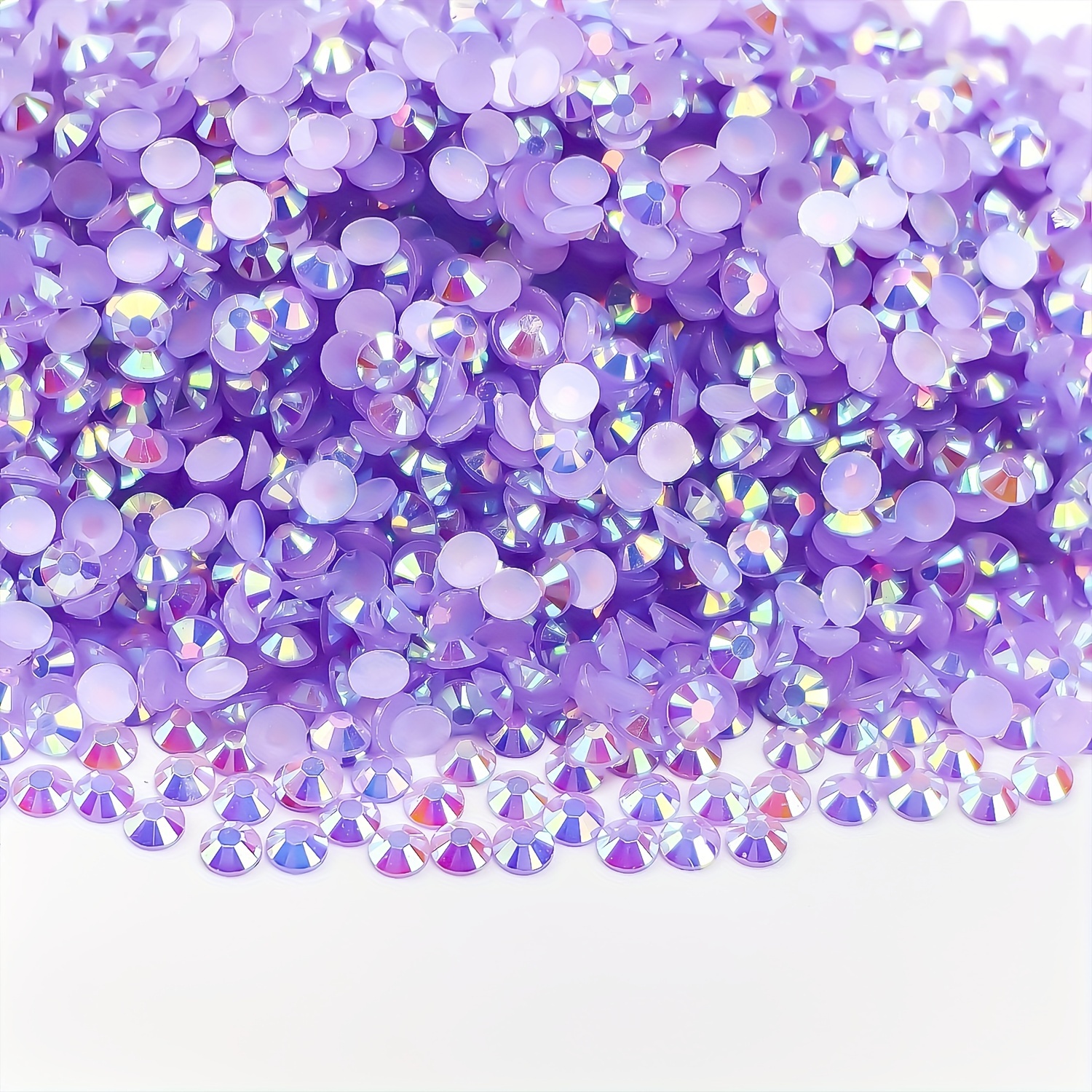30000 Pcs Flatback Rhinestones for Crafts, Jelly AB Rhinestones for  Tumblers 4 Sizes 6 Mixed Color Dark Purple Violets Lavender Purple Clear