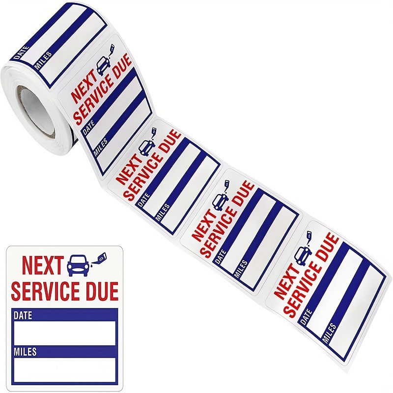 

150 Rolls Of Oil Change Car Maintenance Service Expiry Reminder Removable Waterproof Stickers Self-adhesive Labels