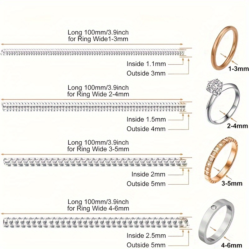 Plastic Ring Size Ring Spacer Loose Ring Size Ring Sizer Adjuster Ring  Resizer 