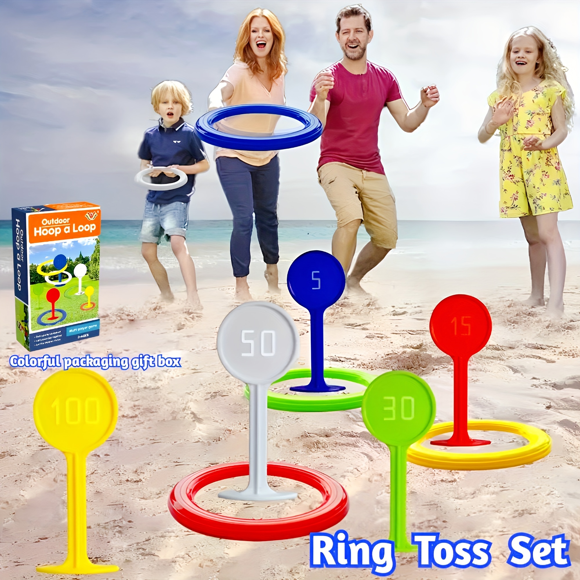 Rope Rings for Ring Toss, Set of 6, Lawn Game, Carnival Game, Ring